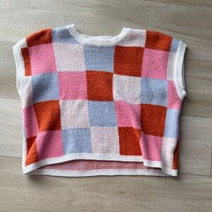 Amazon Women's Multicolor Checkered Sweater Vest